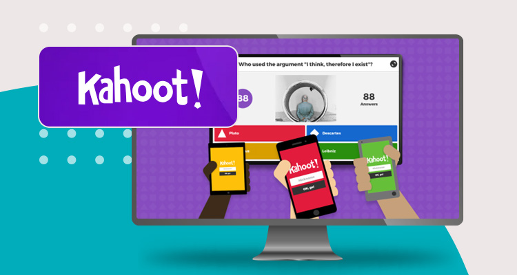Logotipo de herramienta digital Kahoot y pantallazo de su sitio web