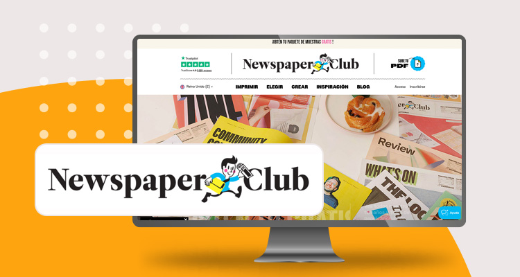 Logotipo de herramienta digital Newspaper Club y pantallazo de su sitio web