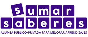 Logotipo Sumar Saberes. Alianza público-privada para mejorar los aprendizajes.