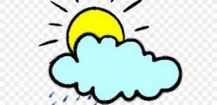 Sol y nube con lluvia