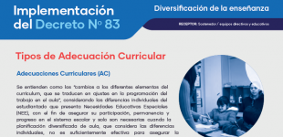 Tipos de adecuación curricular y criterios para su aplicación: adecuaciones curriculares de acceso