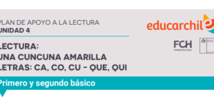 Lectura: Una cuncuna amarilla. Letras CA, CO, CU - QUE, QUI