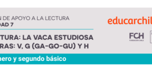 Lectura: La vaca estudiosa. Letras: V, G (GA-GO-GU) y H