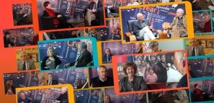 Collage de momentos icónicos de la serie Entrevista Educativa