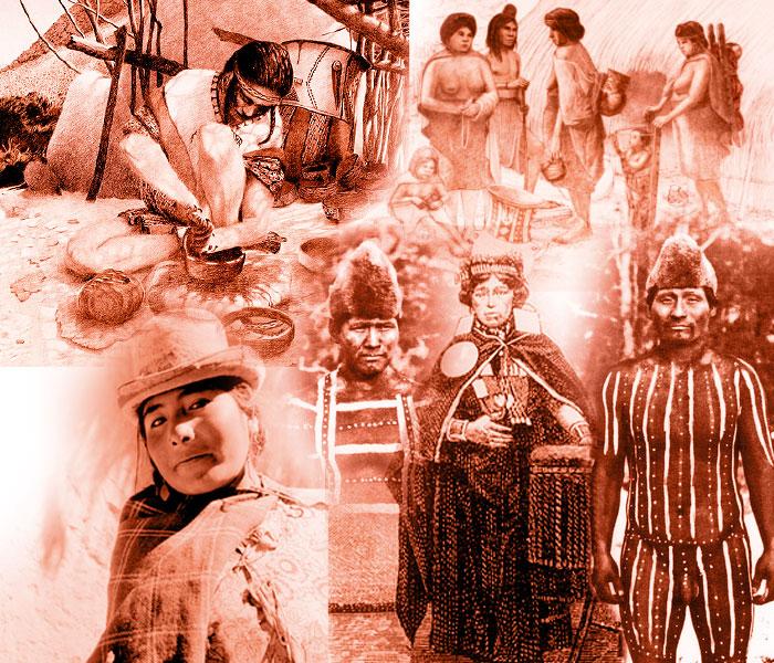 Imagen collage de diversos pueblos originarios. 