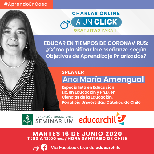 Afiche promocional charla Ana María Amengual