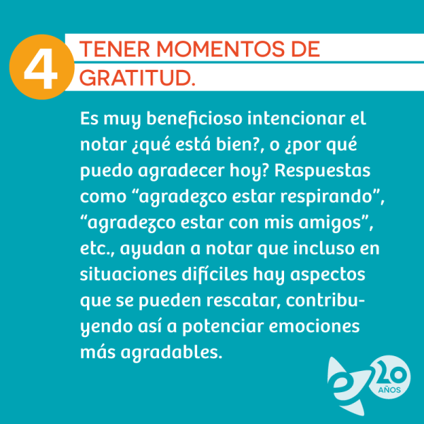 Tener momentos de gratitud