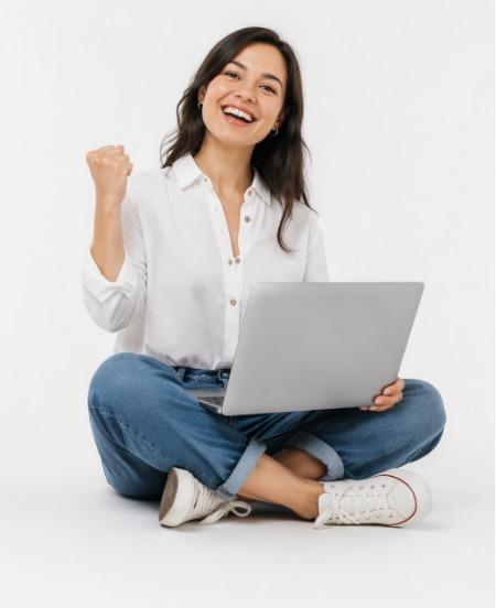 Profesora celebrando que inició la segunda temporada de cursos Educarchile