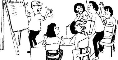 grupo de hombres y mujeres dialogando