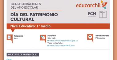 Imagen de la guía de patrimonio cultural para 1° medio