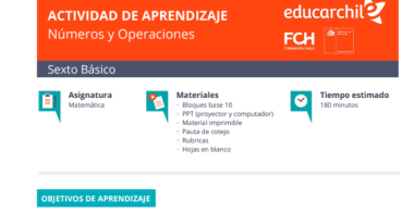 Actividades de aprendizaje | Números y Operaciones | 6° básico