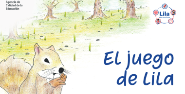 portada del recursos que dice "El juego de Lila" con una ardilla comiendo