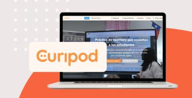 Logotipo de herramienta digital Curipod y pantallazo de su sitio web